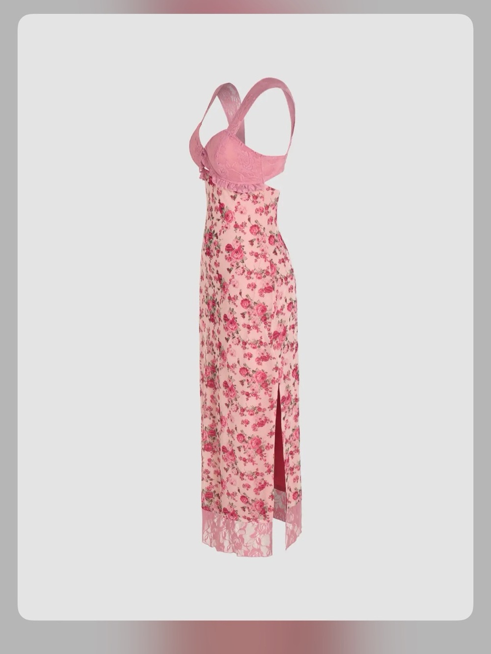 Cider Pink Floral Maxi Slip Dress